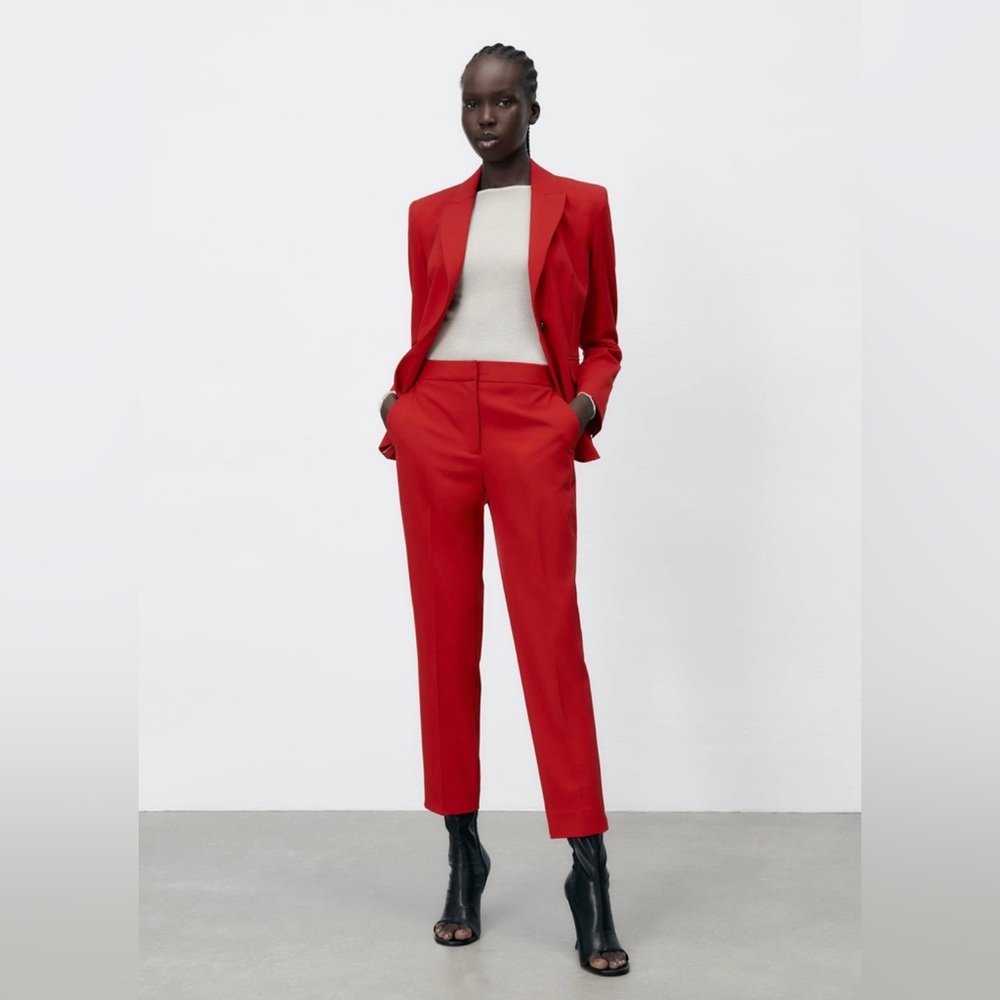 Zara Basic Blazer Color Red